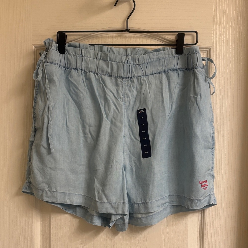 Tommy Hilfiger Sky Blue Paperbag Women's Shorts